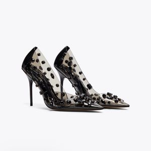 Good American Diamonds Forever Heels - Light Smoke